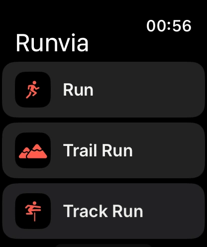 Start screen on Apple Watch