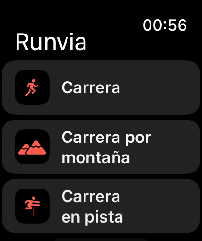 Pantalla de inicio en el Apple Watch
