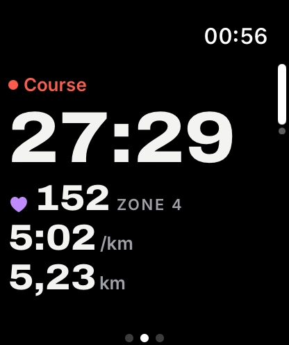 Course en cours sur l’Apple Watch