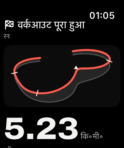 Apple Watch पर रूट-रेखा के साथ वर्कआउट सारांश