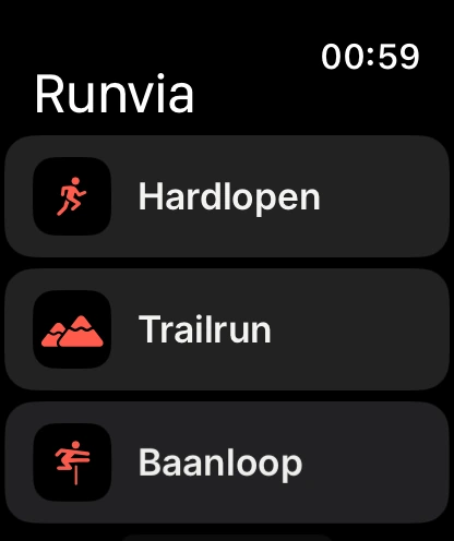 Startscherm op Apple Watch
