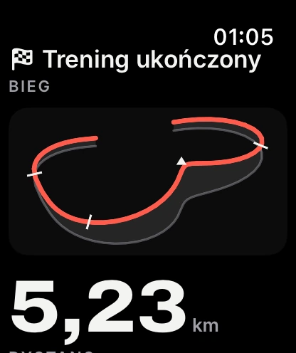 Podsumowanie treningu ze śladem na Apple Watch