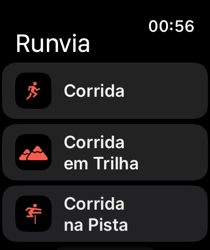 Tela inicial no Apple Watch