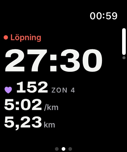 Löpning pågår på Apple Watch