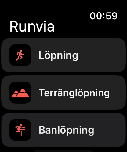 Startskärm på Apple Watch